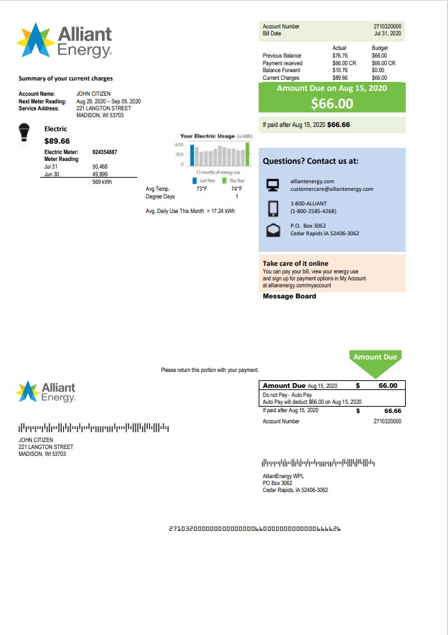  Minol USA business utility bill 